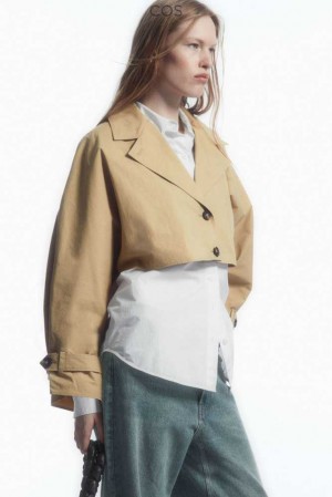 Women's COS Cropped Hybrid Trench Coats | 2146ZWXFT