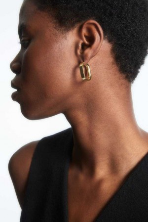 Women's COS Oval Hoop Earrings | 0864TQDKU