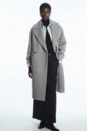 Women's COS Oversized Double-Breasted Wool Coats | 8531FUBZK