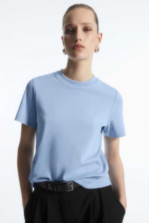 Women's COS The Clean Cut T-Shirt Light Blue | 6407UYMBL