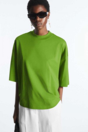 Women's COS The Full Volume T-Shirt Light Green | 7529GONAQ