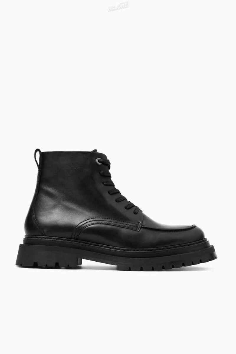 Men's COS Chunky Leather Lace-Up Boots Boots | 0147GOEZQ