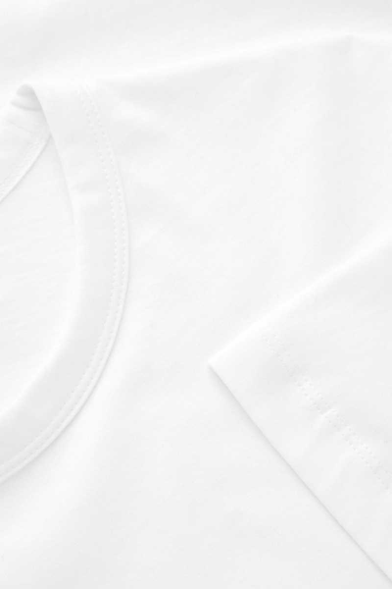 Men's COS Regular-Fit Mid-Weight Brushed T-Shirt White | 9305YNAGU