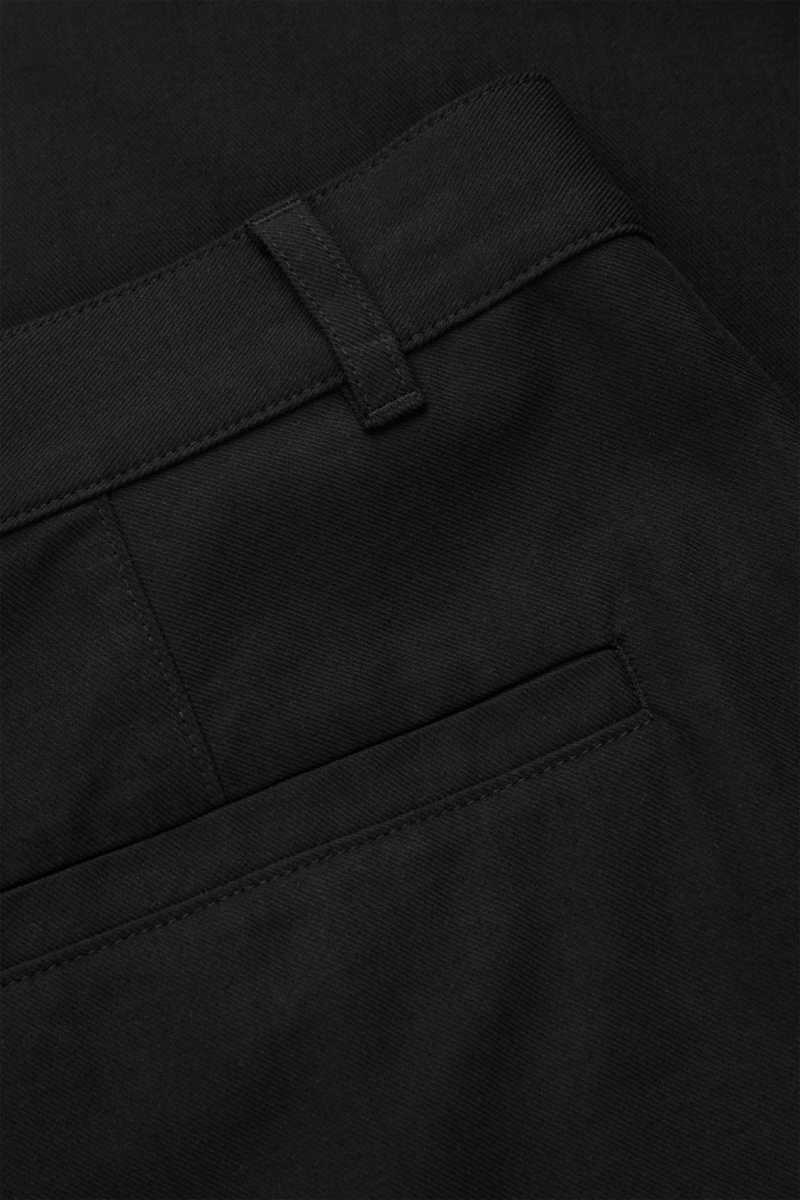 Men's COS Tapered Wool Chino Pants Black | 8319TOKNB