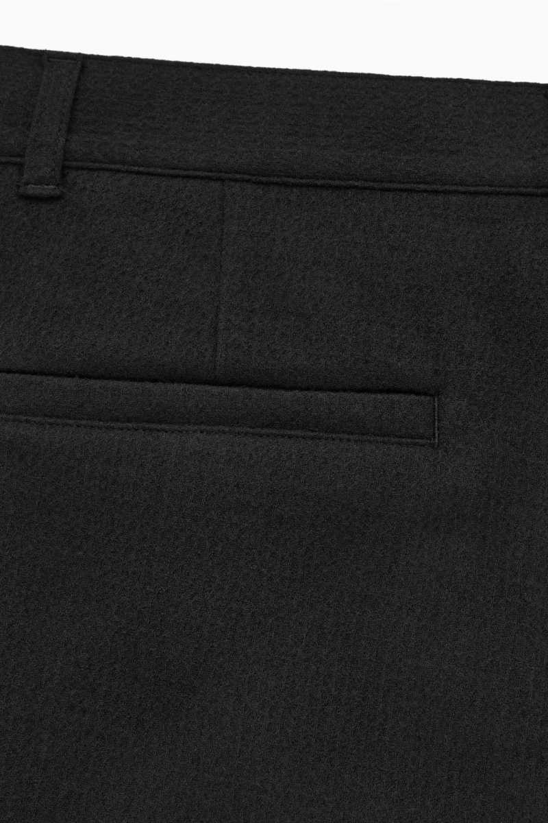 Men's COS Tapered Wool Chino Pants Black | 8319TOKNB