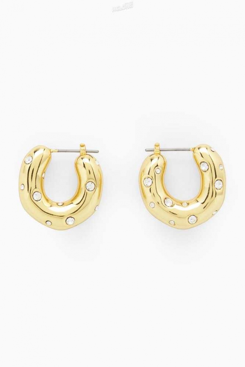 Women's COS Crystal-Embellished Chunky Hoop Earrings | 8024OUHKL