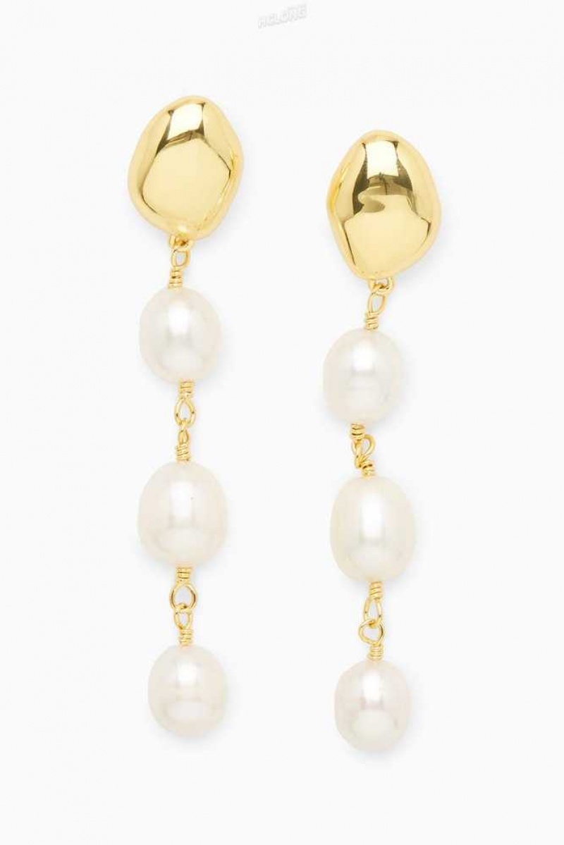 Women's COS Freshwater Pearl Dangly Earrings | 2709FGLYH