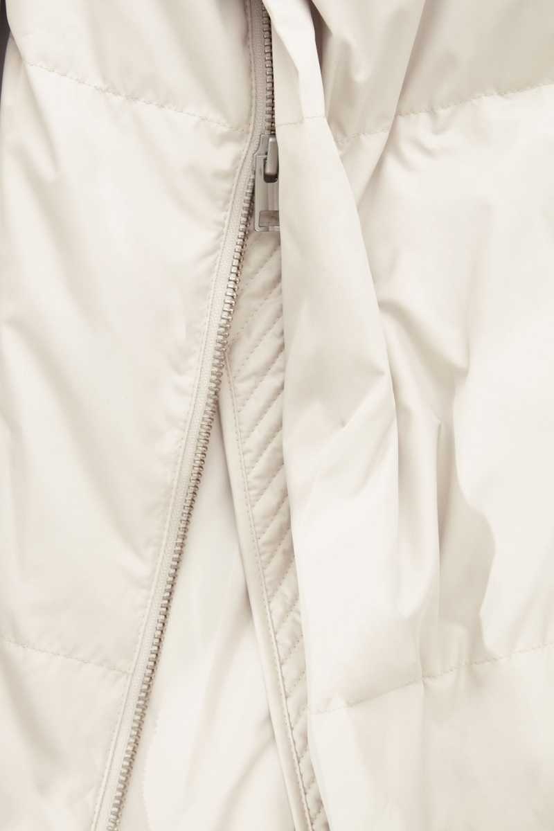 Women's COS Hooded Recycled Down Puffer Coats Cream | 1862QHOZF