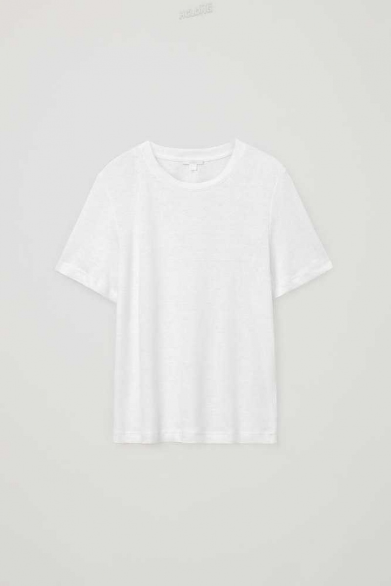 Women's COS Linen T-Shirt T-Shirt | 9812MQECH