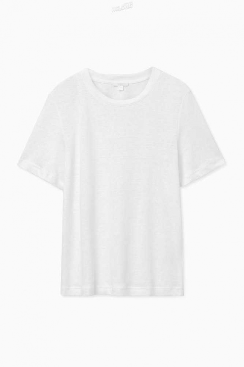 Women's COS Linen T-Shirt T-Shirt | 9812MQECH