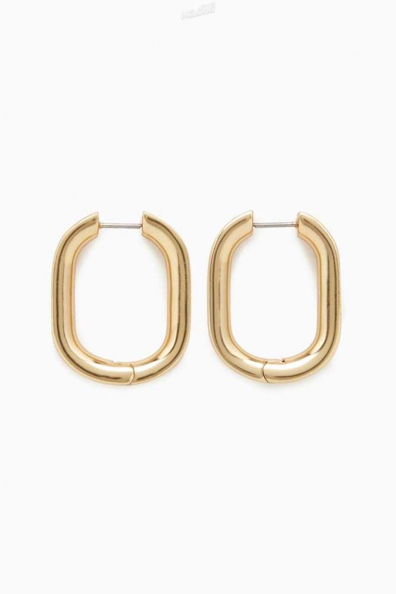 Women's COS Oval Hoop Earrings | 0864TQDKU