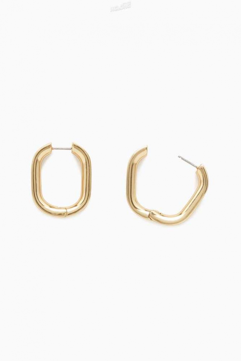 Women's COS Oval Hoop Earrings | 0864TQDKU