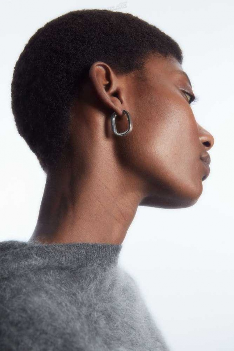 Women's COS Oval Hoop Earrings | 1983JCRGO