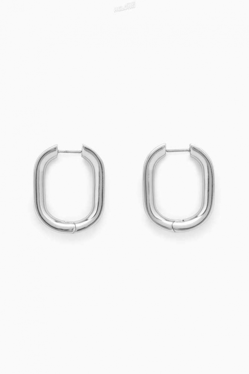 Women's COS Oval Hoop Earrings | 1983JCRGO