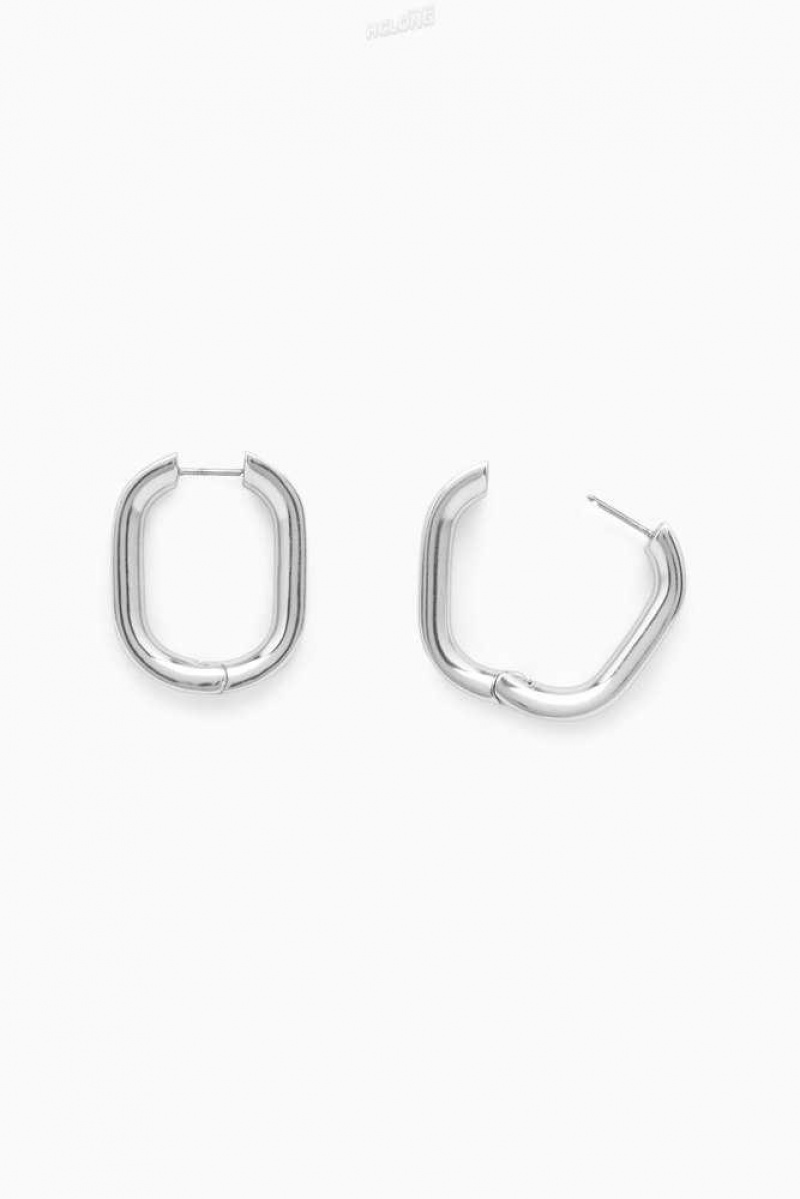 Women's COS Oval Hoop Earrings | 1983JCRGO