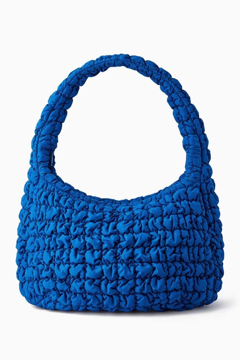 Women's COS Oversized Quilted Crossbody Bag Blue | 7689BANFZ