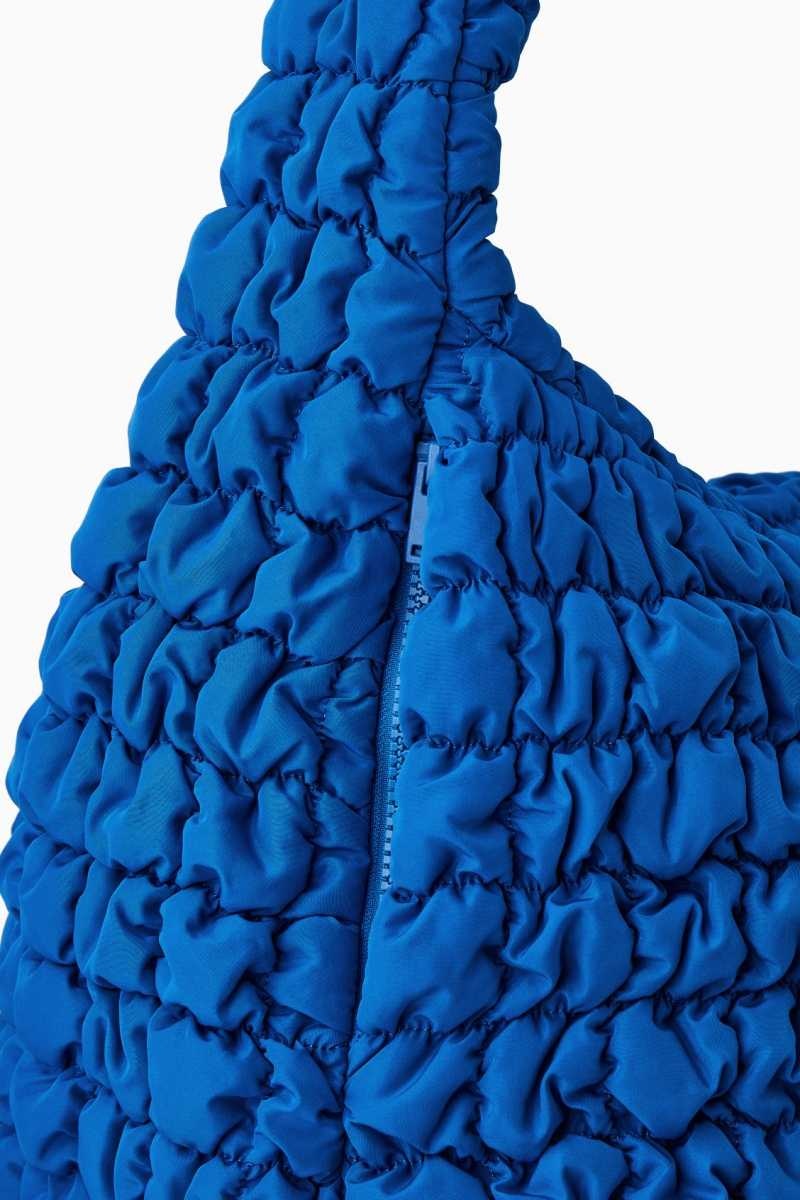 Women's COS Oversized Quilted Crossbody Bag Blue | 7689BANFZ