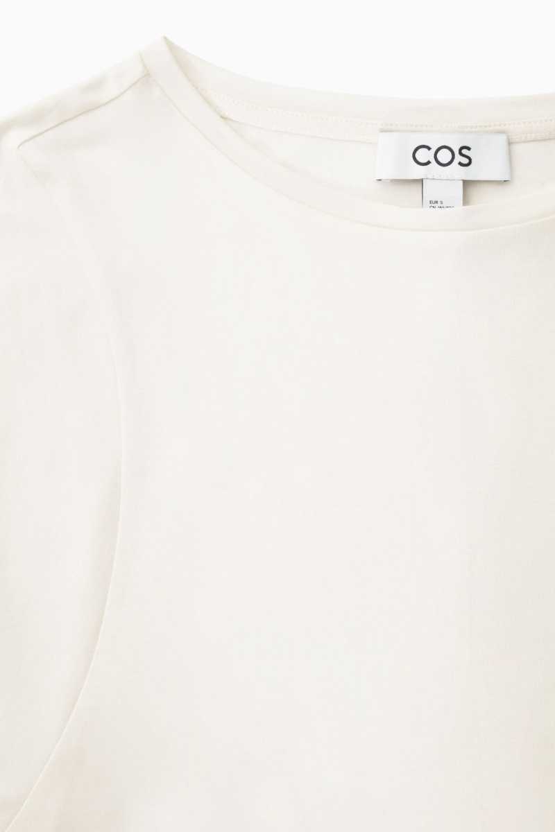 Women's COS Pure Mulberry Silk T-Shirt White | 2793XNTUV