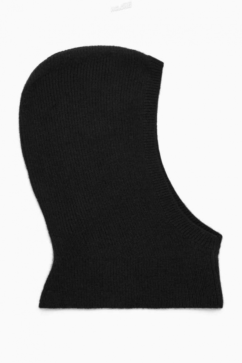 Women's COS Ribbed Wool-Cashmere Balaclava Scarf | 0219AKRZU