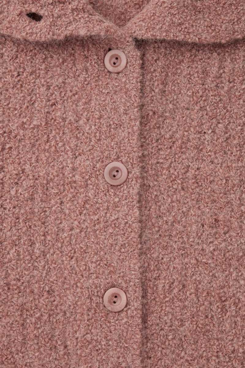 Women's COS Spread-Collar Textured Alpaca Cardigan Pink | 8549RMEKV