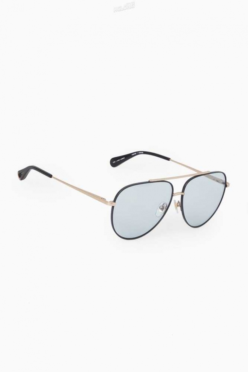 Women's COS The Aviator Metal Sunglasses | 5197PCEZX