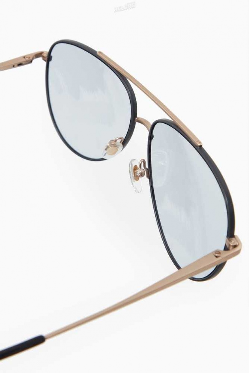 Women's COS The Aviator Metal Sunglasses | 5197PCEZX