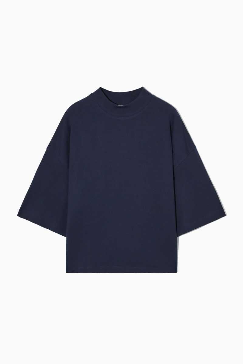 Women's COS The Full Volume T-Shirt Navy | 1943YOABV