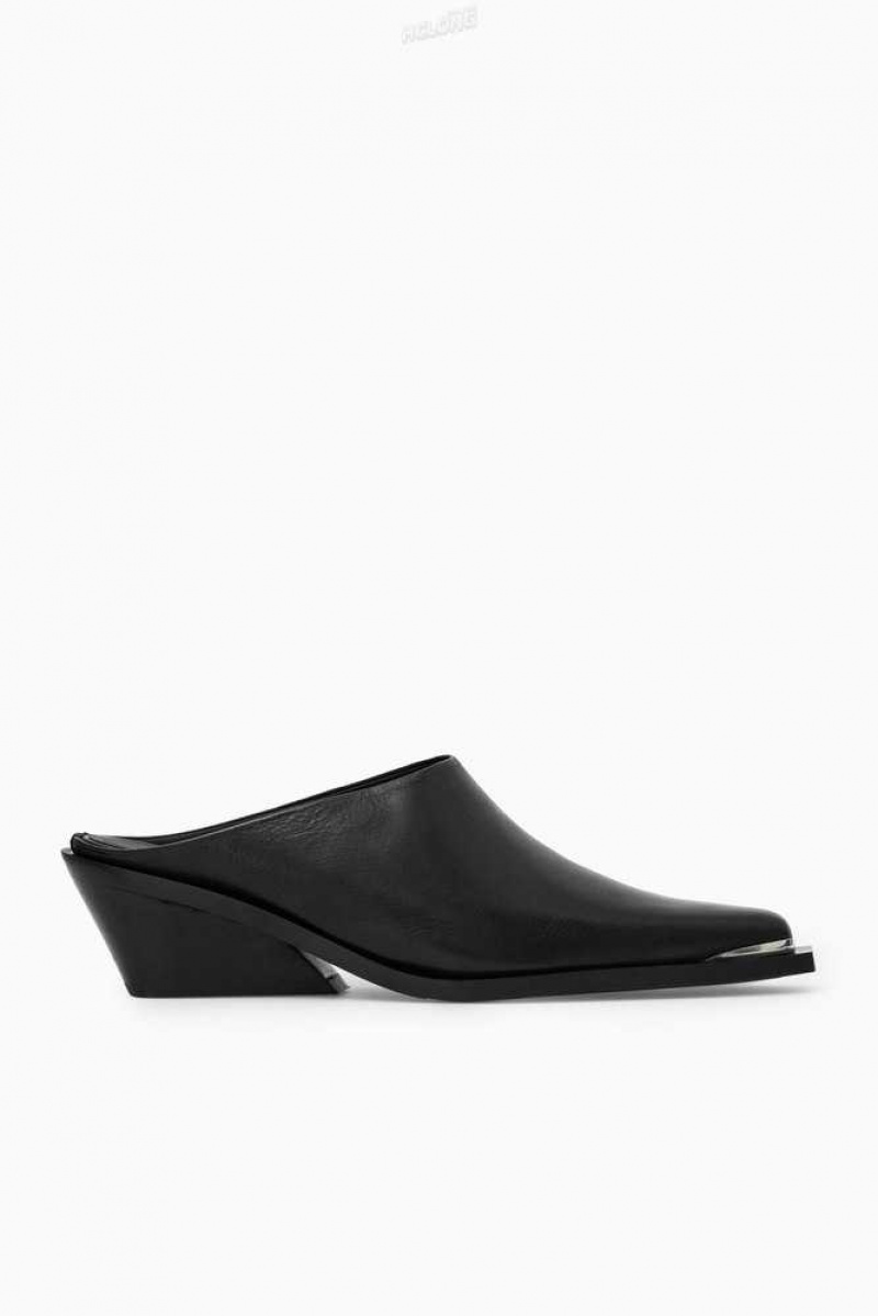 Women's COS Toe-Cap Leather Mules Mules | 3205HAIMR