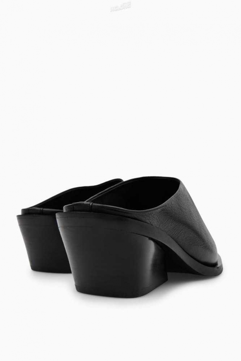 Women's COS Toe-Cap Leather Mules Mules | 3205HAIMR