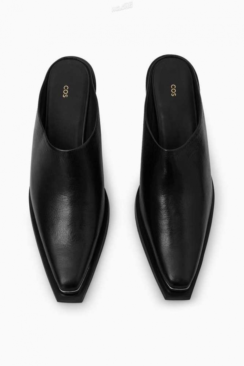 Women's COS Toe-Cap Leather Mules Mules | 3205HAIMR