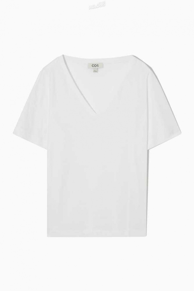 Women's COS V-Neck T-Shirt T-Shirt | 1296HDZEO