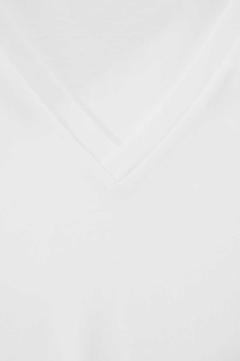 Women's COS V-Neck T-Shirt White | 3017VGLDY